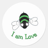 I Am Love Bee Sticker (Vorderseite)