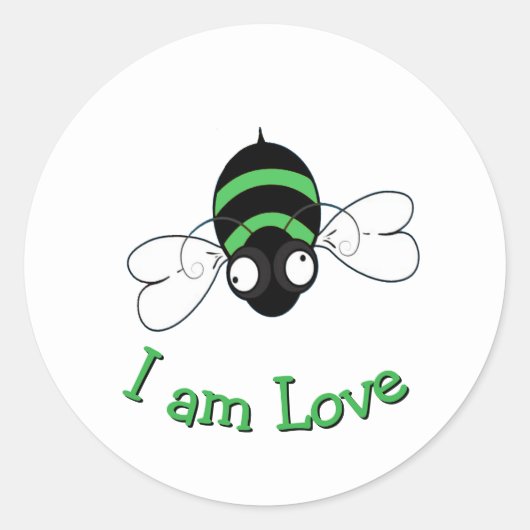 I Am Love Bee Sticker (Vorderseite)