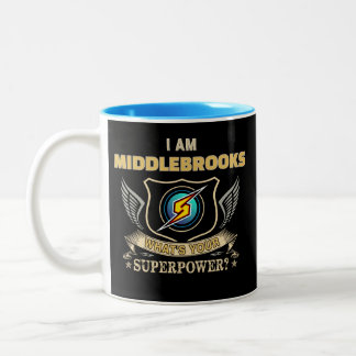 I Am MIDDLEBROOKS What's Your Superpower Zweifarbige Tasse