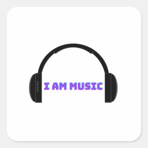 i am musik quadratischer aufkleber