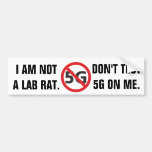 I am not a lab ratte, Don't test 5G Autoaufkleber