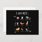 I Am Not... Animal Welfare Animal Rights Postkarte (Vorne/Hinten)