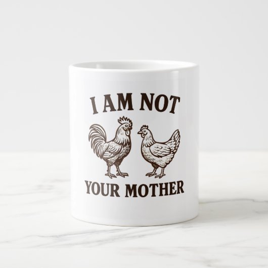 I am not your mother rooster and hen Jumbo-Tasse (Vorderseite)