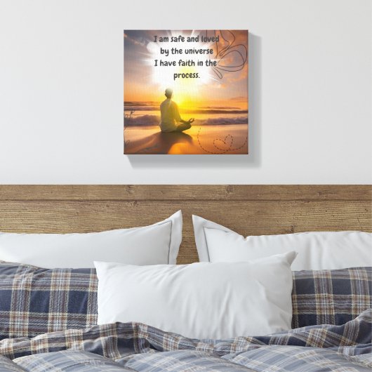 I am safe and loved by the universe leinwanddruck (Insitu (Schlafzimmer))