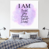 I AM Self Love Affirmations Leinwanddruck (Insitu (Schlafzimmer))