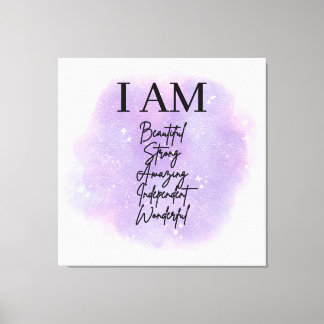 I AM Self Love Affirmations Leinwanddruck