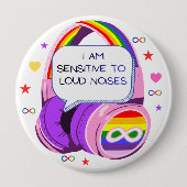 I Am Sensitive To Noise Sensory Sensitivity pin Button (Vorderseite)