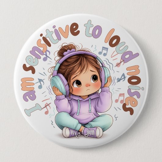  I Am Sensitive to Noises Badge Pin Sensory Badge Button (Vorderseite)