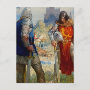 "I Am Sir Lancelot du Lake" von NC Wyeth Postkarte