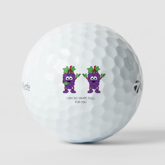 'I Am So Grape-ful For You' Sweet Playful Charming Golfball (Vorderseite)