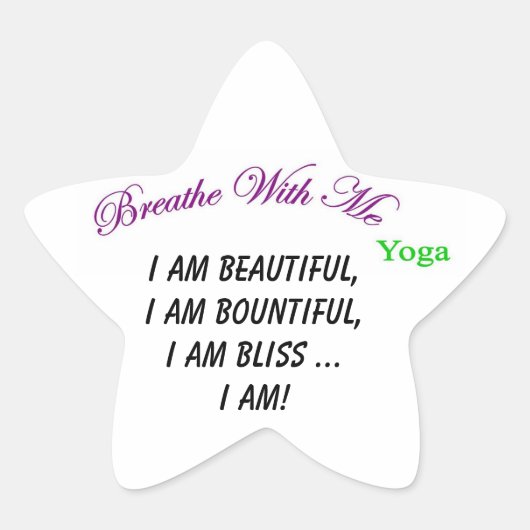 "I Am"-Star-Aufkleber Stern-Aufkleber (Vorderseite)