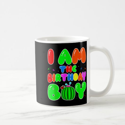 I Am The Birthday Boy Funny Watermelon Birthday Fa Kaffeetasse (Rechts)