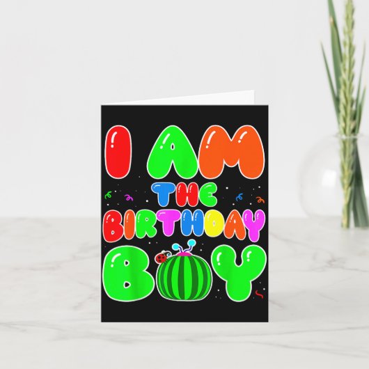 I Am The Birthday Boy Funny Watermelon Birthday Fa Karte (Vorderseite)