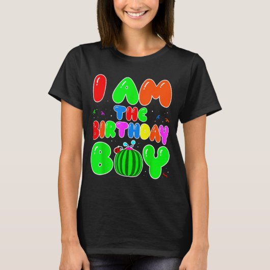 I Am The Birthday Boy Funny Watermelon Birthday Fa T-Shirt (Vorderseite)