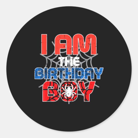I Am The Birthday Boy Sder Party Family Matching B Runder Aufkleber (Vorderseite)