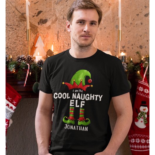 I am The Cool Naughty Elf Funny Elf T-Shirt