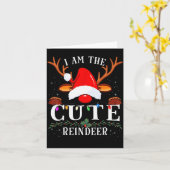 I Am The Cute Reindeer Christmas Family Karte (Gelbe Blume)