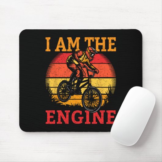 I Am The Engine Mountain Biker Sunset Mousepad (Mit Mouse)