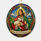 I Am the Good Shepherd Round Ceramic Ornament (Links)
