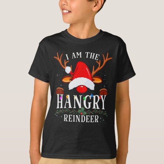 I Am The Hangry Reindeer Christmas Family T-Shirt (Vorderseite)