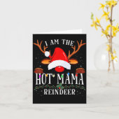 I Am The Hot Mama Reindeer Christmas Family  Karte (Gelbe Blume)