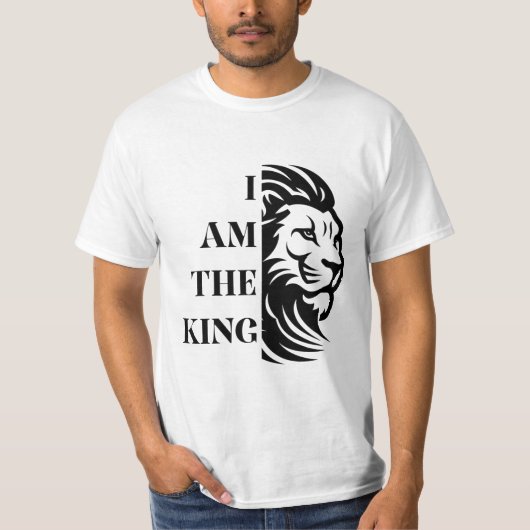 I am the King | Cool Lion Face Typography T-Shirt (Vorderseite)