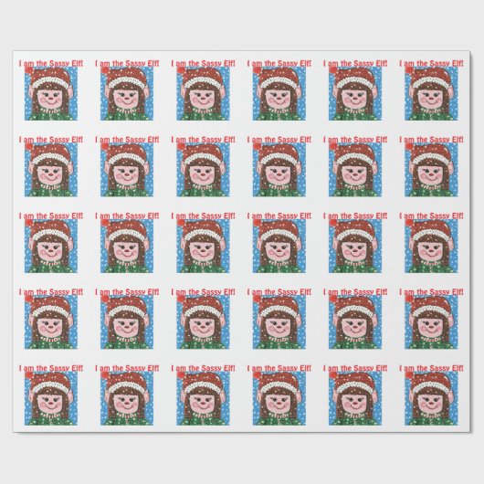 I am the Sassy Elf Wrapping Paper Geschenkpapier (Flach)