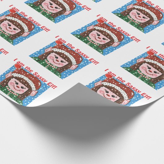 I am the Sassy Elf Wrapping Paper Geschenkpapier (Ecke)