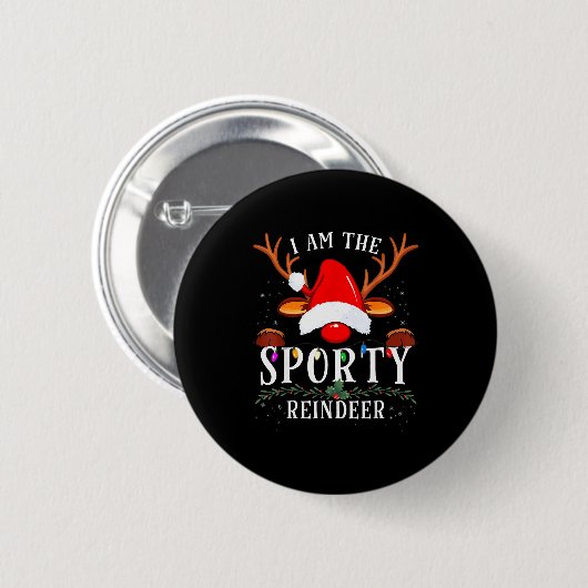 I Am The Srty Reindeer Christmas Family Button (Vorne & Hinten)
