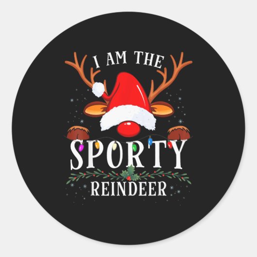 I Am The Srty Reindeer Christmas Family Runder Aufkleber (Vorderseite)