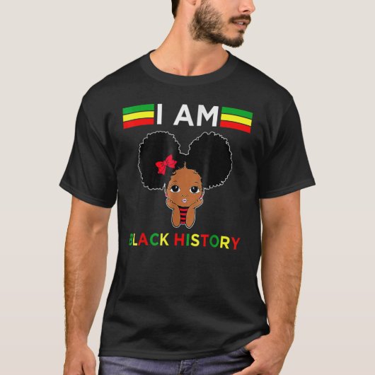 I Am The Strong African Queen Girls Black History  T-Shirt (Vorderseite)