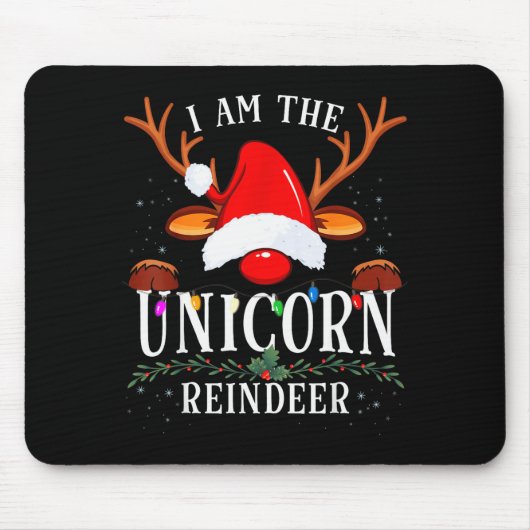I Am The Unicorn Reindeer Christmas Family Mousepad (Vorne)