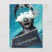 I am Unstoppable Mixed Media Collage Postkarte (Vorderseite)