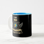 I Am VUE What's Your Superpower Zweifarbige Tasse (Vorderseite Links)