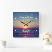 I am with you Always Bible Verse Quadratische Wanduhr (Zuhause)