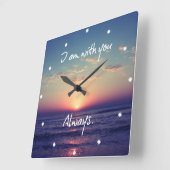 I am with you Always Bible Verse Quadratische Wanduhr (Winkel)