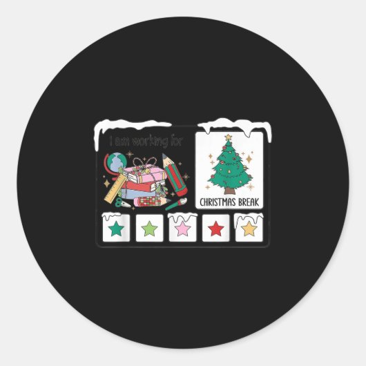 I Am Working For Christmas Break Special Education Runder Aufkleber (Vorderseite)