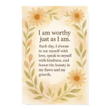 “I Am Worthy Just As I Am” – Sunflower Affirmation