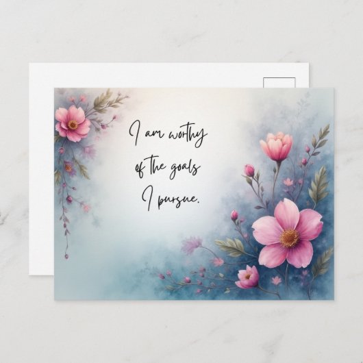 I Am Worthy of the Goals I Pursue Affirmation Postkarte (Vorne/Hinten)