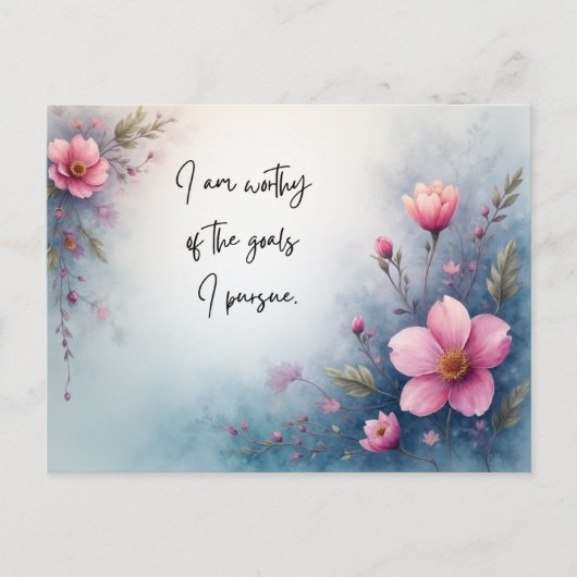 I Am Worthy of the Goals I Pursue Affirmation Postkarte (Vorderseite)