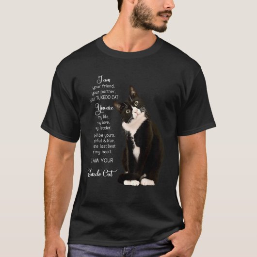 I Am Your Friend Your Partner You Tuxedo Cat T-Shirt (Vorderseite)