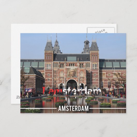 I Amsterdam Sehenswürdigkeit, Amsterdam Holland Postkarte (Vorne/Hinten)