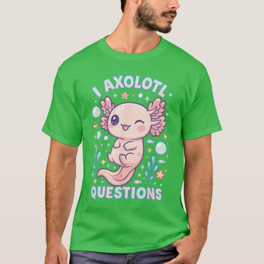 I Aolotl Questions Funny Cute Pun Design boy T-Shirt (Vorderseite)