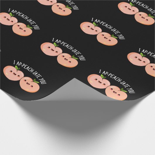 I apfirate you Funny Peach Pun Dark BG Geschenkpapier (Ecke)
