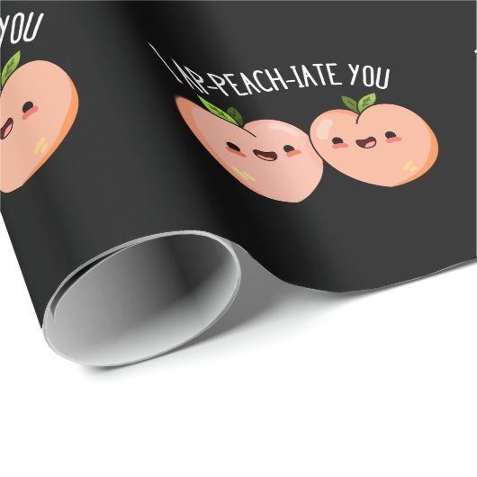 I apfirate you Funny Peach Pun Dark BG Geschenkpapier (Rolleneckpunkt)