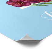 I Aquarell Floral Monogram Custom Kinderzimmer Pos Poster (Ecke)