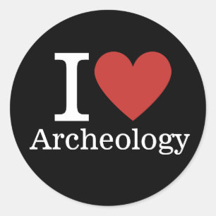 I ❤️ Archäologie für Studenten/Fakultät CUSTOM Runder Aufkleber