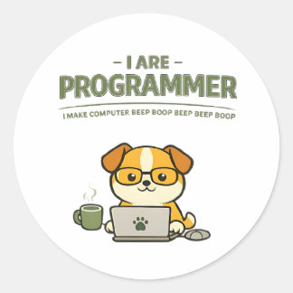 I Are Programmer Funny Classic Round Sticker