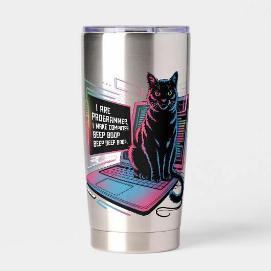 I are programmer, I make computer BEEP BOOP BEEP Thermobecher (Vorderseite)
