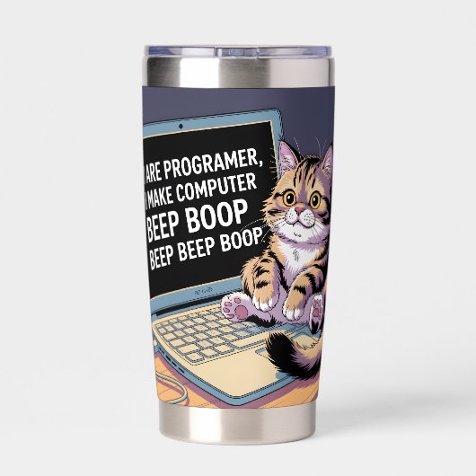 I are programmer, I make computer BEEP BOOP BEEP Thermobecher (Rückseite)